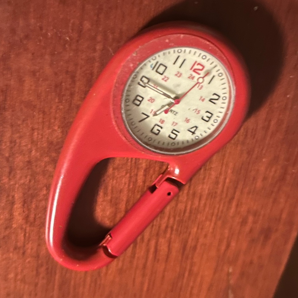 SALE 3 for $20 Vintage Red Clip-On Carabiner Watch